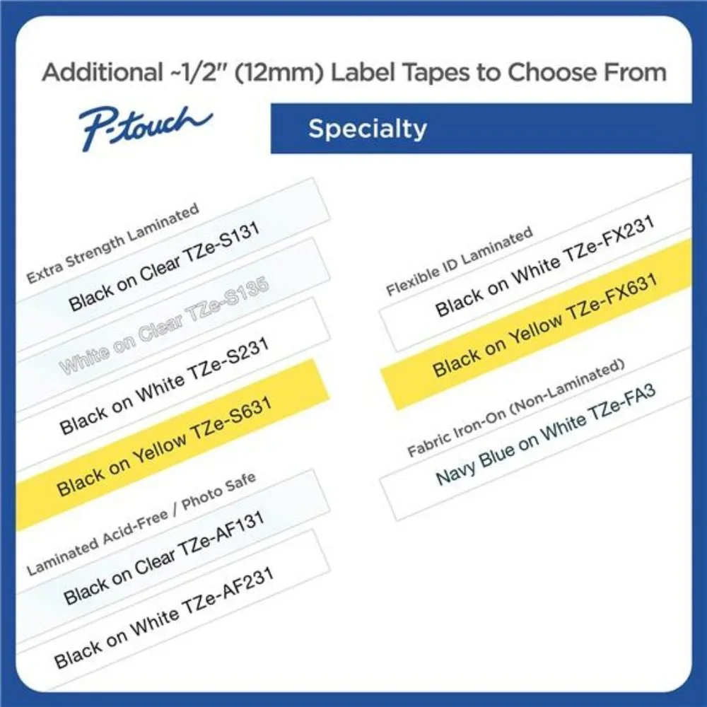 Brother Genuine P-touch, TZe-231 4 Pack Tape ½”(0.47”) x 26.2 ft. (8m)